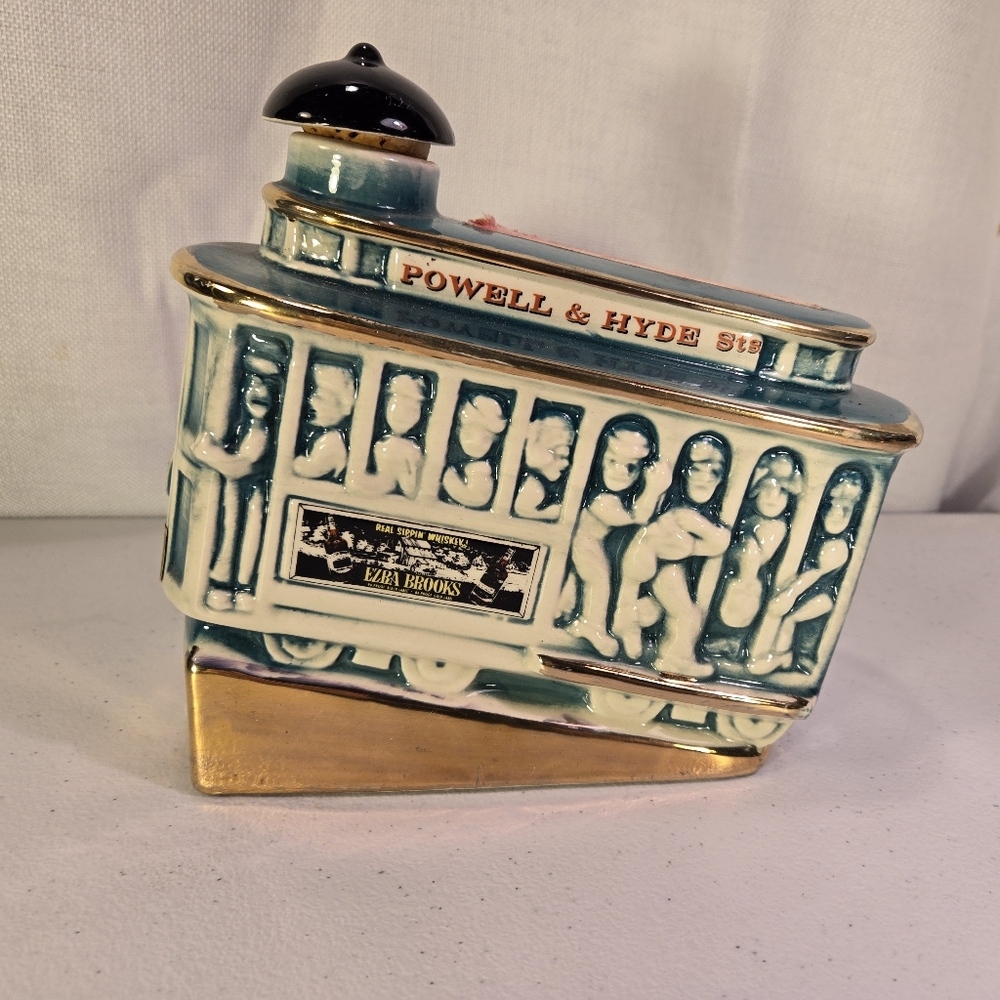 Vintage 1968 Ezra Brooks Real China Decataner Powell And Hyde St Trolley
